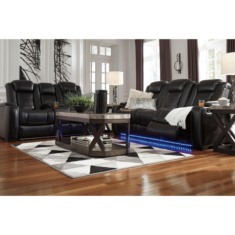 Signature Design by Ashley Party Time Power Reclining Leather Look Loveseat 3700318 IMAGE 16