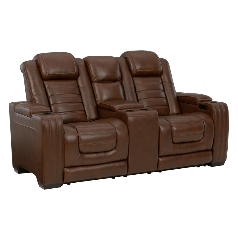 Signature Design by Ashley Backtrack Power Reclining Leather Match Loveseat U2800418 IMAGE 3