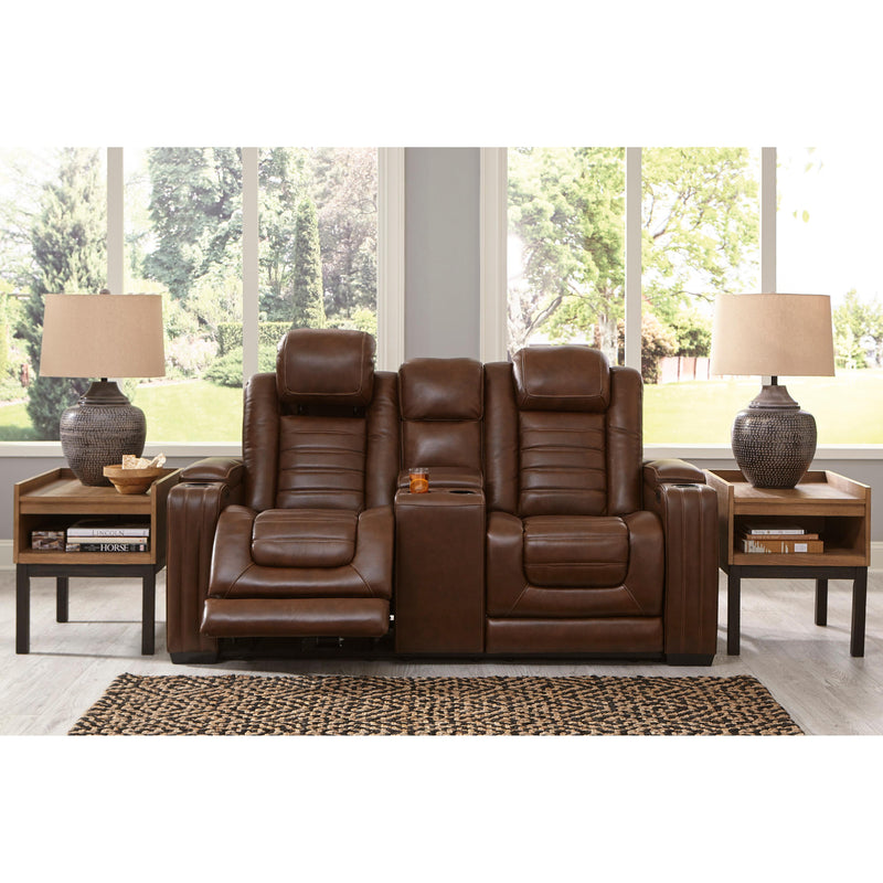 Signature Design by Ashley Backtrack Power Reclining Leather Match Loveseat U2800418 IMAGE 8