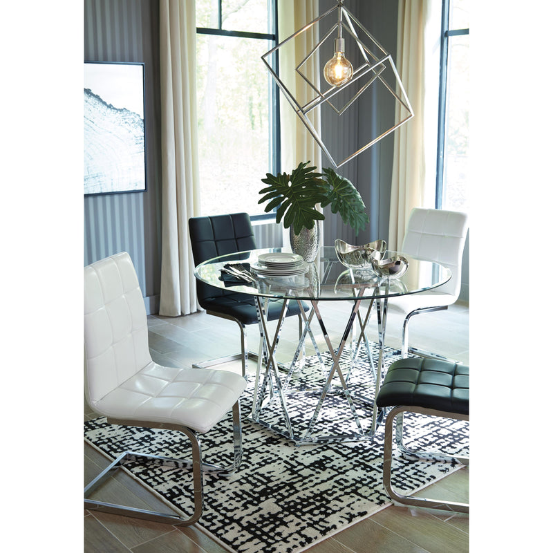 Signature Design by Ashley Round Madanere Dining Table with Glass Top and Pedestal Base D275-15 IMAGE 3