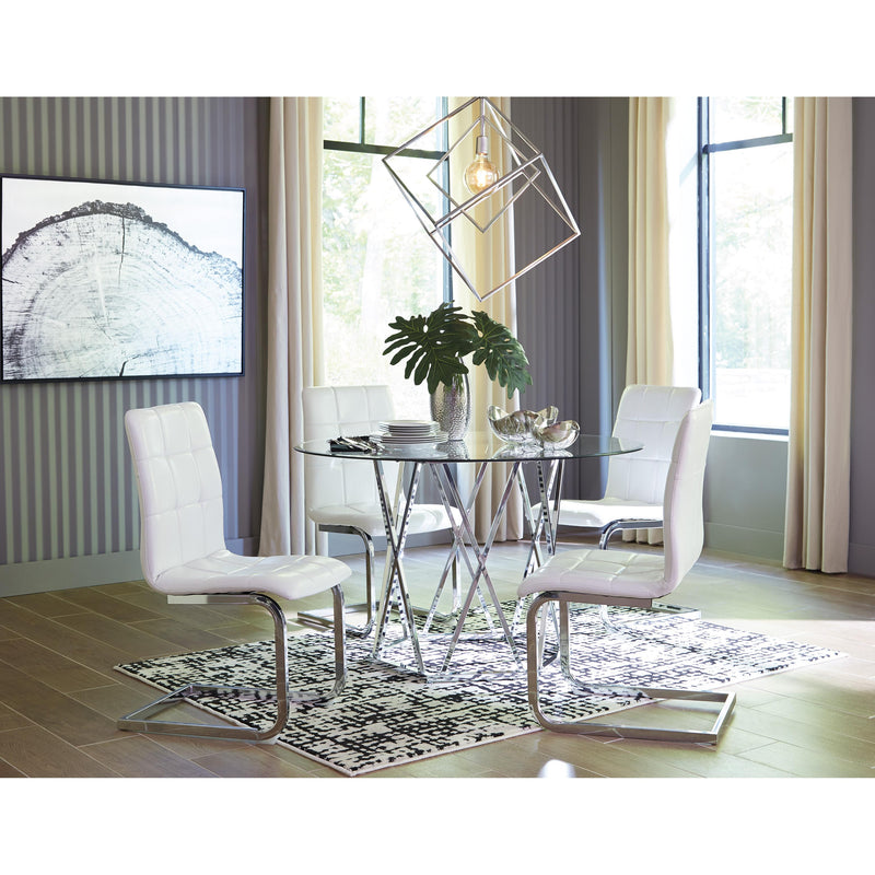 Signature Design by Ashley Round Madanere Dining Table with Glass Top and Pedestal Base D275-15 IMAGE 5