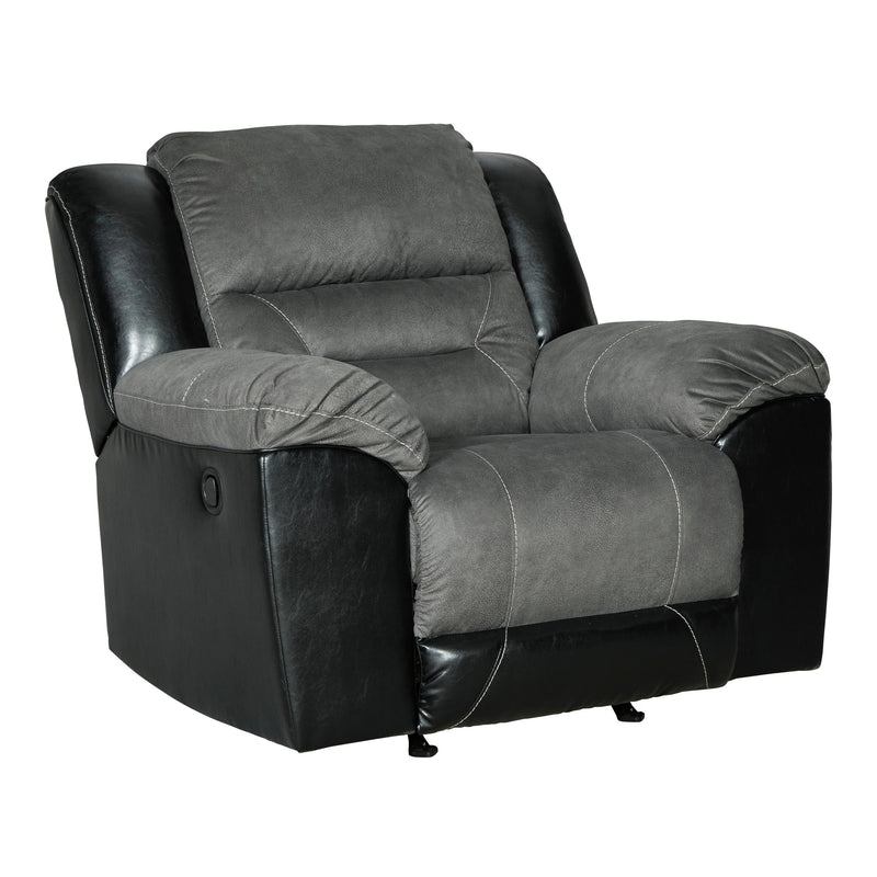Signature Design by Ashley Earhart Rocker Fabric and Leather Look Recliner 2910225 IMAGE 2