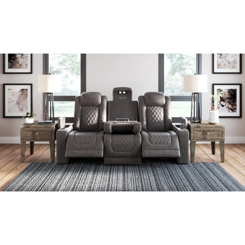 Signature Design by Ashley HyllMont Power Reclining Leather Look Sofa 9300315 IMAGE 6