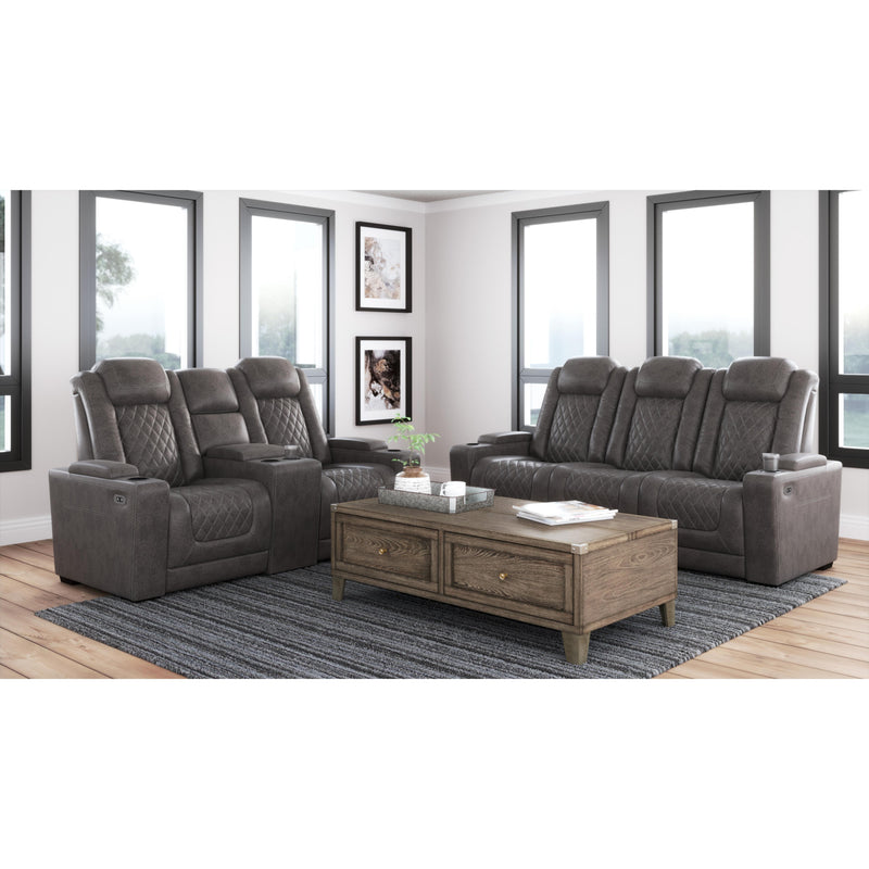 Signature Design by Ashley HyllMont Power Reclining Leather Look Sofa 9300315 IMAGE 9