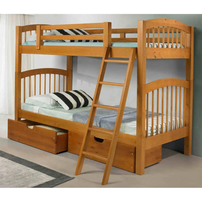 Innovations Kids Beds Bunk Bed Phoenix Twin Over Twin Bunk With Under Bed Chest IMAGE 1